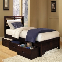 1348PR-1T Paula Collection Twin Bed with Three Storage Boxes - 