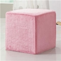 460462 Pink Upholstered Kids Cube Ottoman - 