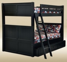 BF83001-BB-BLK Full over Full Bunk Bed in Black - 