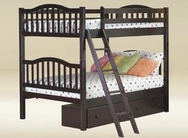 BF-225-WA Full over Full Bunk Bed in Walnut - 