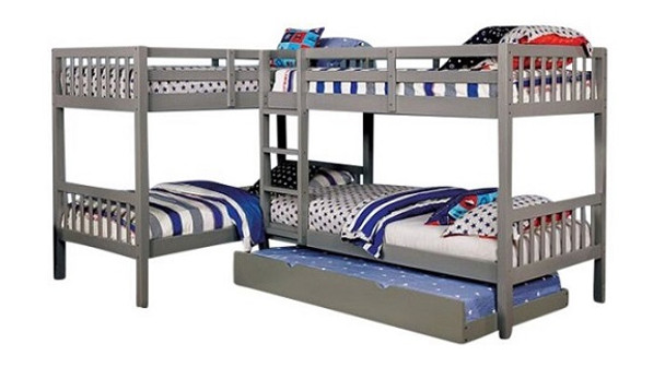 Quad gray bunk bed