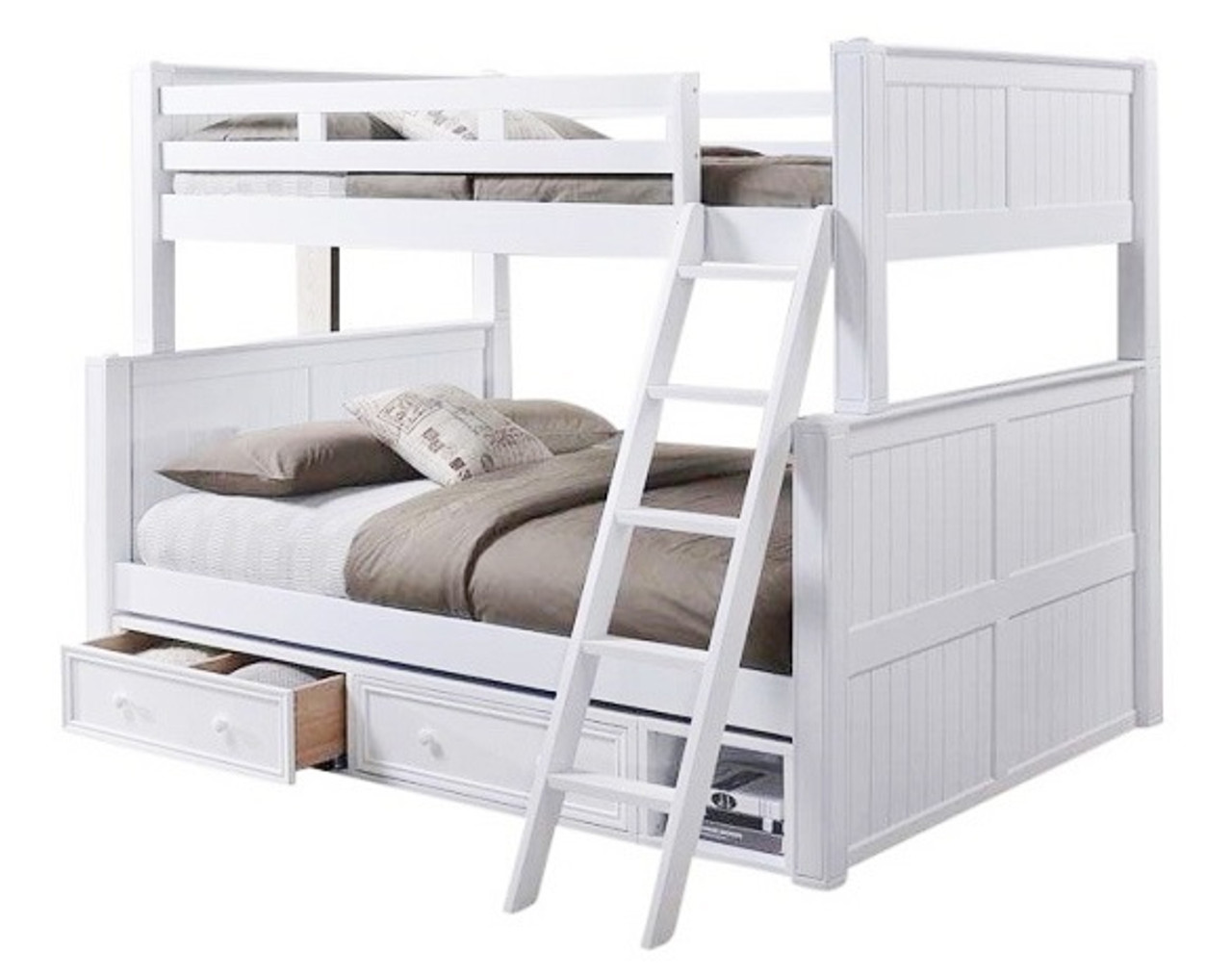Bunk Bed full over queen in White 
