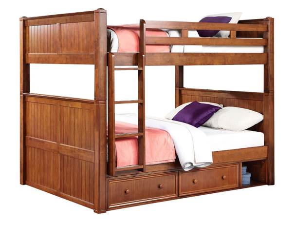 bunk bed queen over queen in Antique oak 